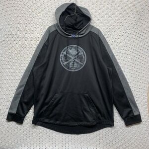 Denver Nuggets Marble Logo Pullover Hoodie Men's Size XL Black Drawstring